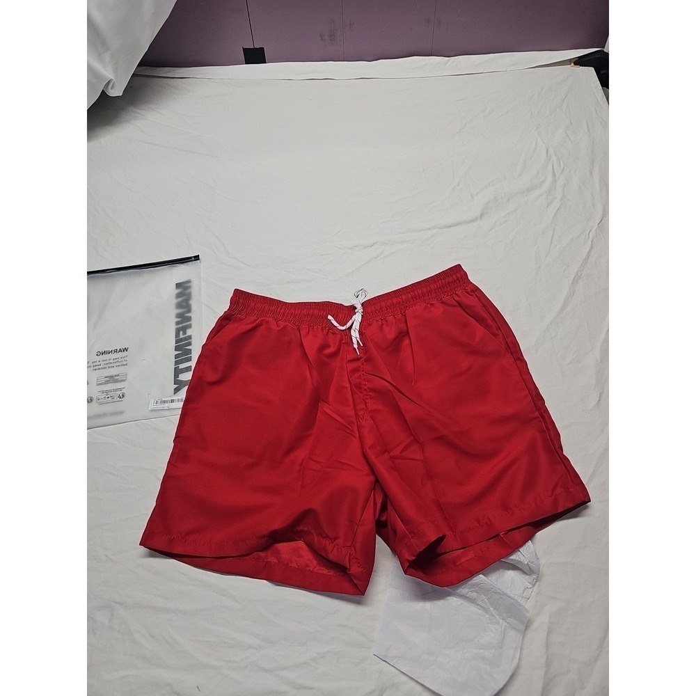 Manfinity Red‎ Drawstring Swim trunk Bottoms Mens Size XL